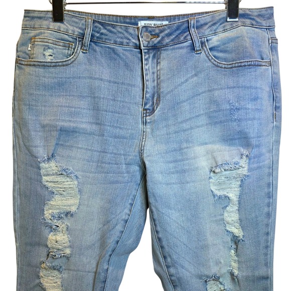 Judy Blue Distressed Blue Jeans Boyfriend Destroyed Light Wash 15 32 14 Ankle - Picture 10 of 16